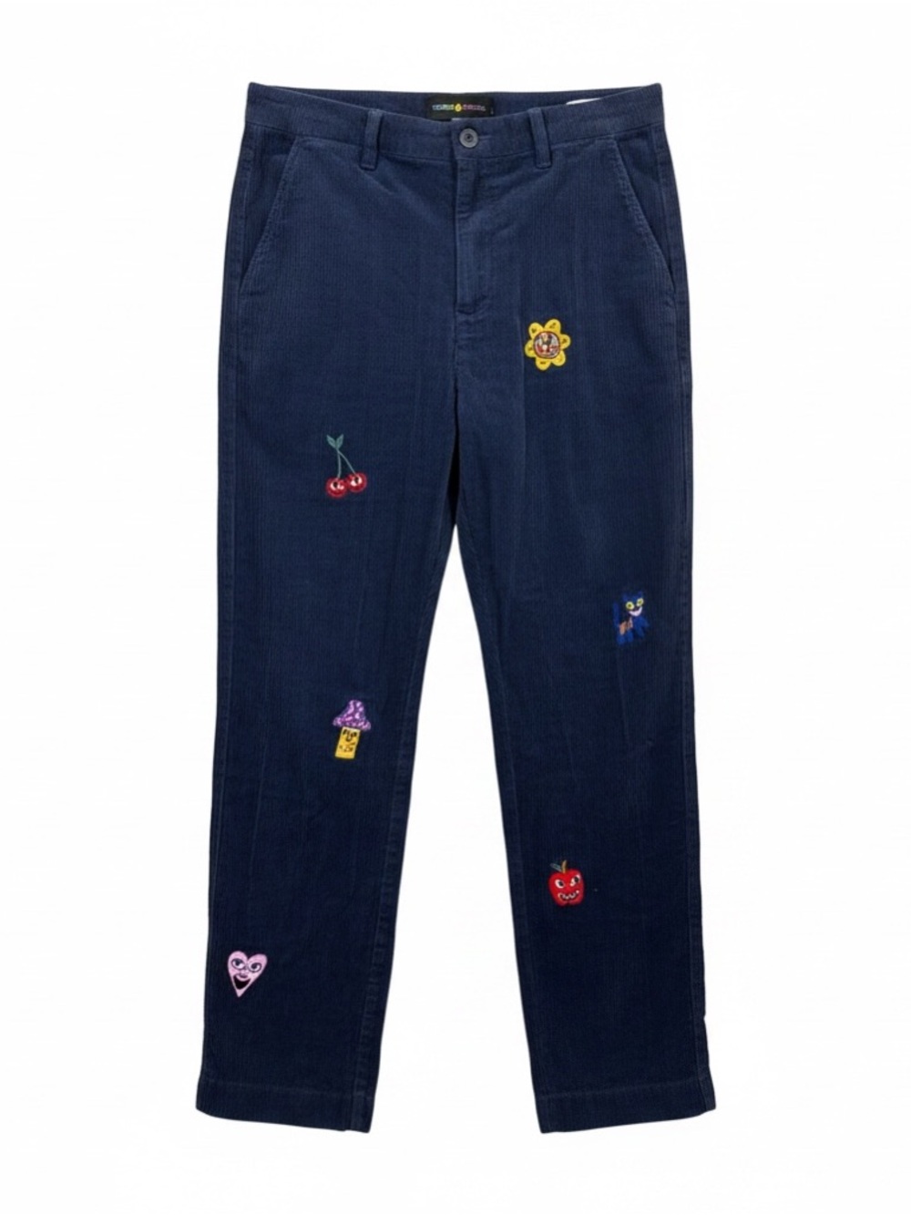 Men's TEDDY FRESH Navy Embroidered Corduroy Pants